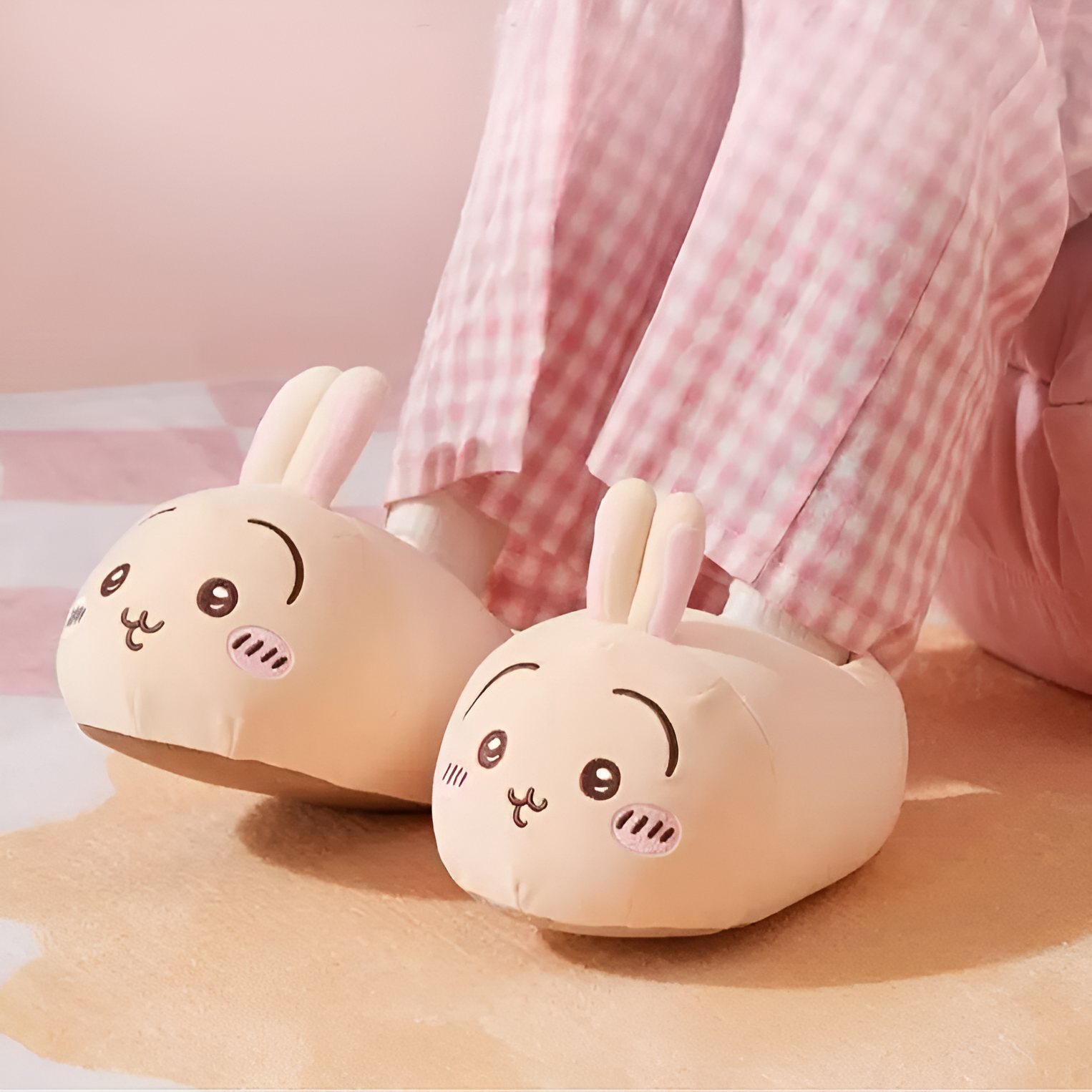 Women’s Slippers(One Size Fits Most) – 2025 New Winter & Fall Plush Cotton House Shoes, Cute Usagi & Shiba Inu Design, Warm Non-Slip Indoor Cozy Footwear