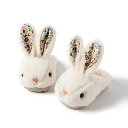 Bunny Plush Indoor House Slippers For Kids