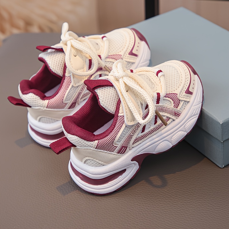 Lightweight Low Top Spring Fall Striped Casual Athletic Sneakers For Kids