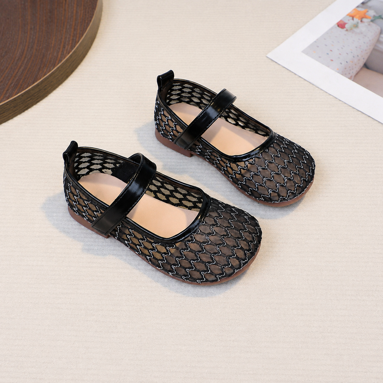 Party Travel Embroidered Flat Ballet Shoes For Girls