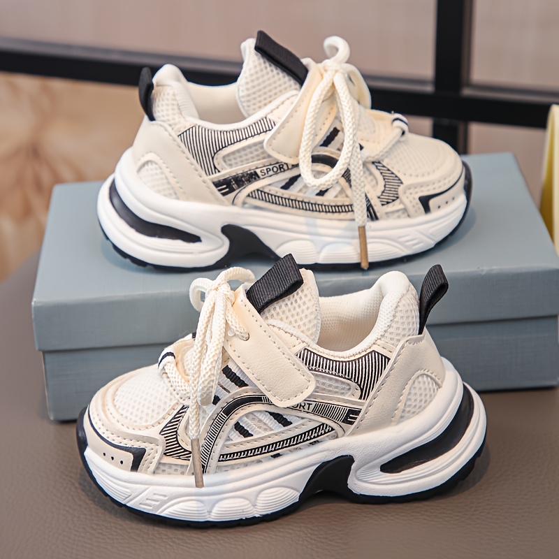 Lightweight Low Top Spring Fall Striped Casual Athletic Sneakers For Kids