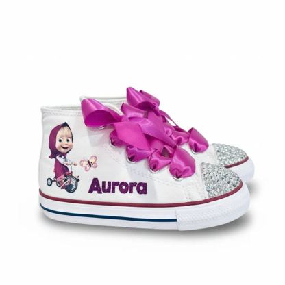Birthday Canvas Shoes With Ribbon Lace Design