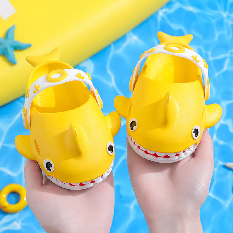 Shark Themed Sandals With Adjustable Strap