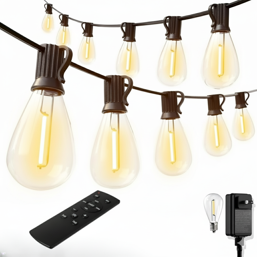 Waterproof Remote Controlled Outdoor LED Patio String Lights