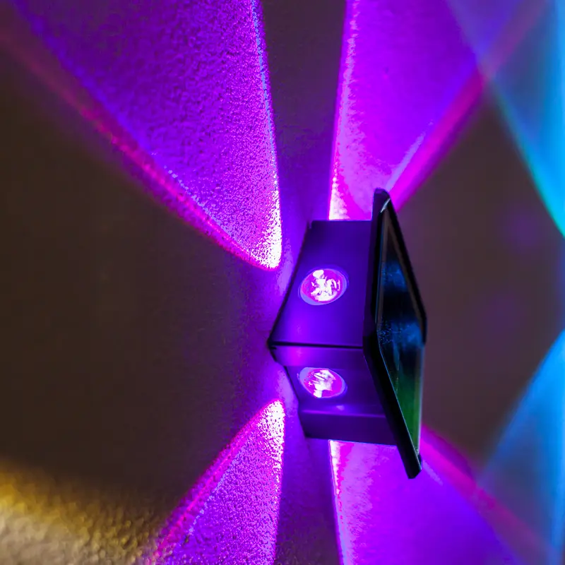 Solar Wall Lights, 4-Way LED f,Outdoor Light Waterproof IP65, 3000K Solar Fence Light Solar Powered Light for Yard Garden Garage Pools Deck Modern Decorative solar lights outdoor