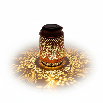 Outdoor Hummingbird Solar Lanterns Waterproof Hanging Metal Lights