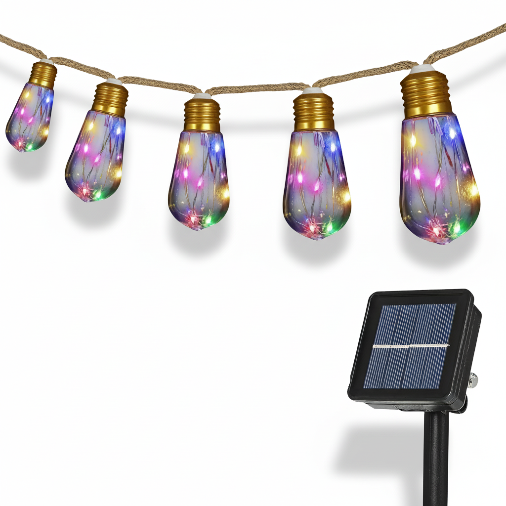 24FT Solar Outdoor String Lights