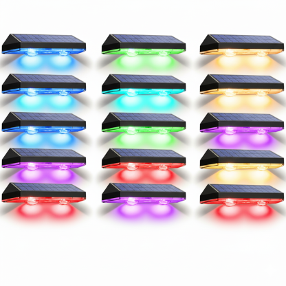 Solar Fence RGB Outdoor 8 Pack Waterproof LED 3 Mode