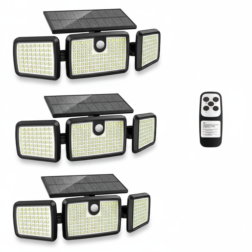 Solar Lights Outdoor Waterproof 3 Pack Motion Sensor Flood Lights