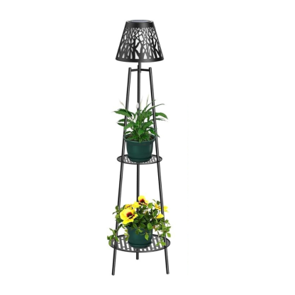 Outdoor Floor Lamps with 2 Tier Plant Stand