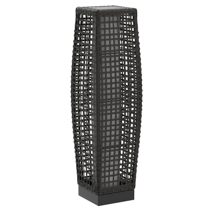 Solar Wicker Outdoor Floor Lamp