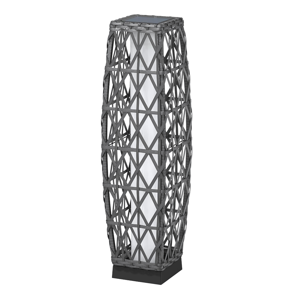 Outdoor Solar Wicker Floor Lamp