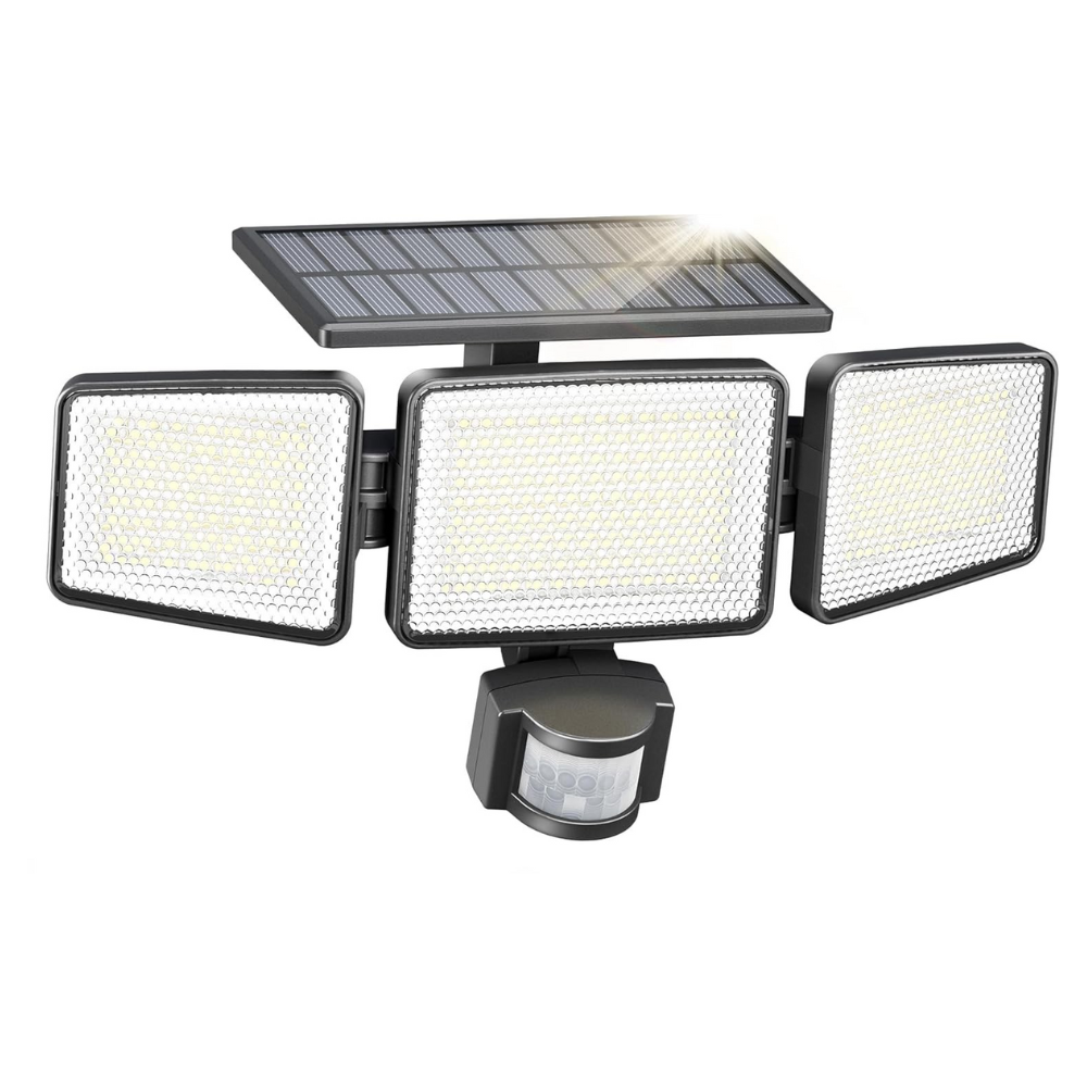 302 LEDs Solar Powered Waterproof Wall Mounted Flood Lights