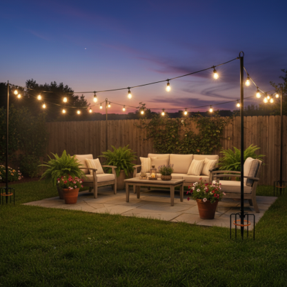 2 Pack 10FT Outdoor String Light Poles