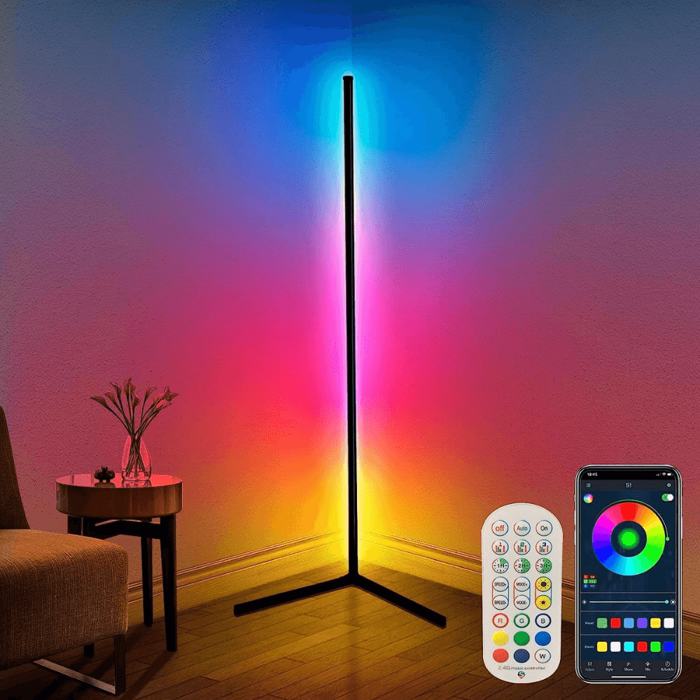 LED Floor Lamp With Remote And App Control - Solar Flame Torch