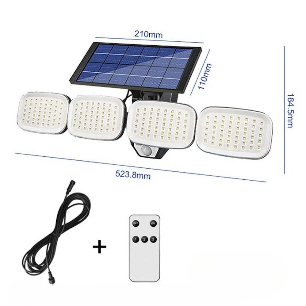 Four Head Solar Wide Angle Lamp-LED Solar Fairy Lights