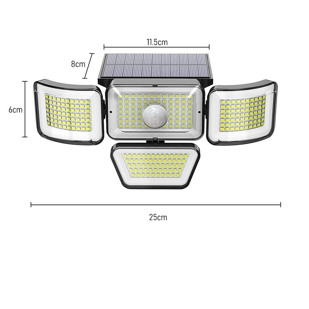 4 Heads Motion Sensor Solar Wall Lamp-LED Solar Fairy Lights