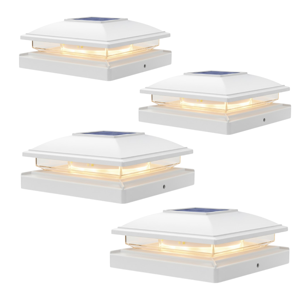 Flickering Flame Solar Post Cap Lights for Outdoor Deck and Fence