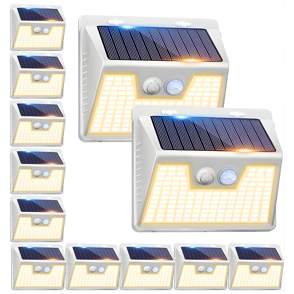 140LED Solar Security Fence Lights For Wall Garden Yard Outside