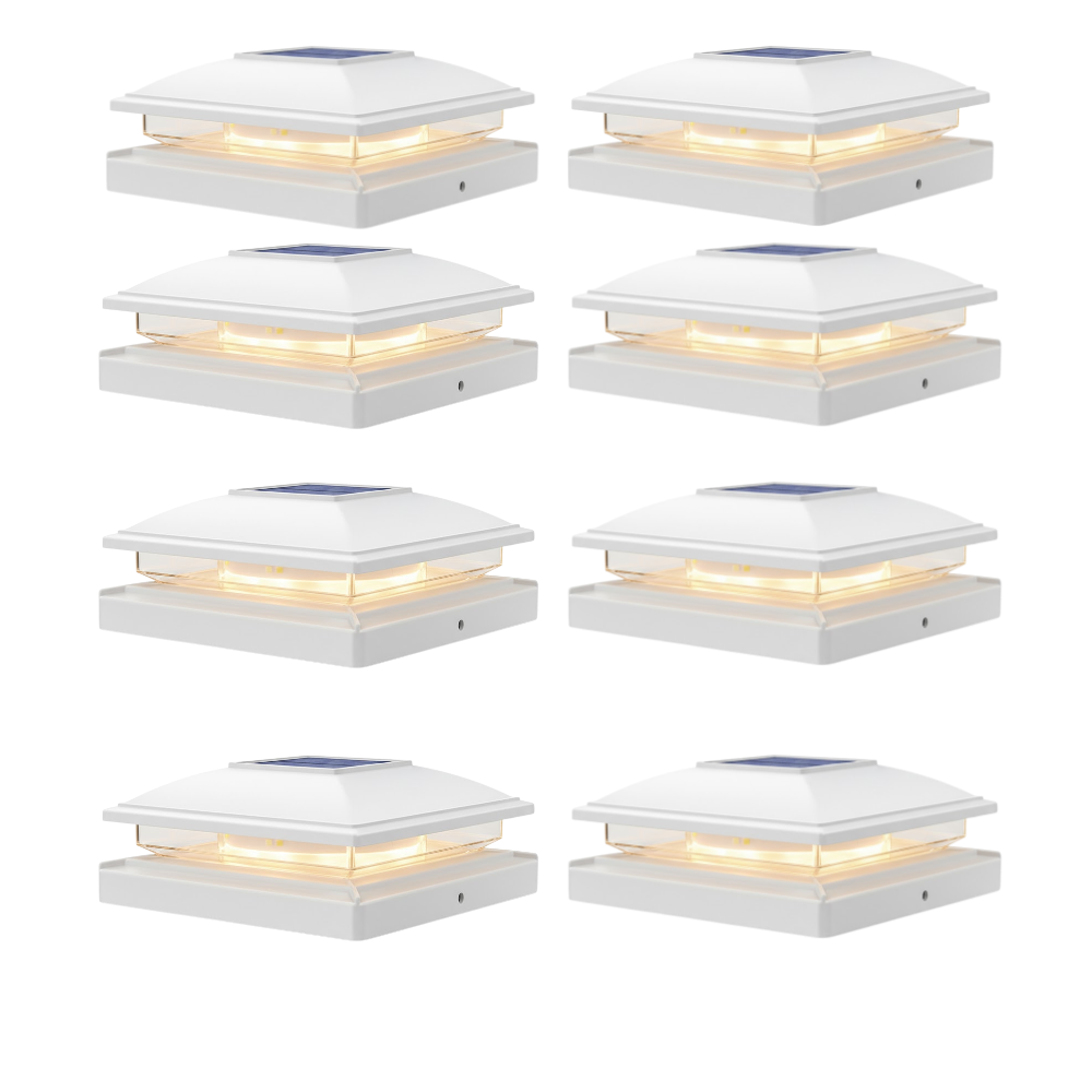 Flickering Flame Solar Post Cap Lights for Outdoor Deck and Fence
