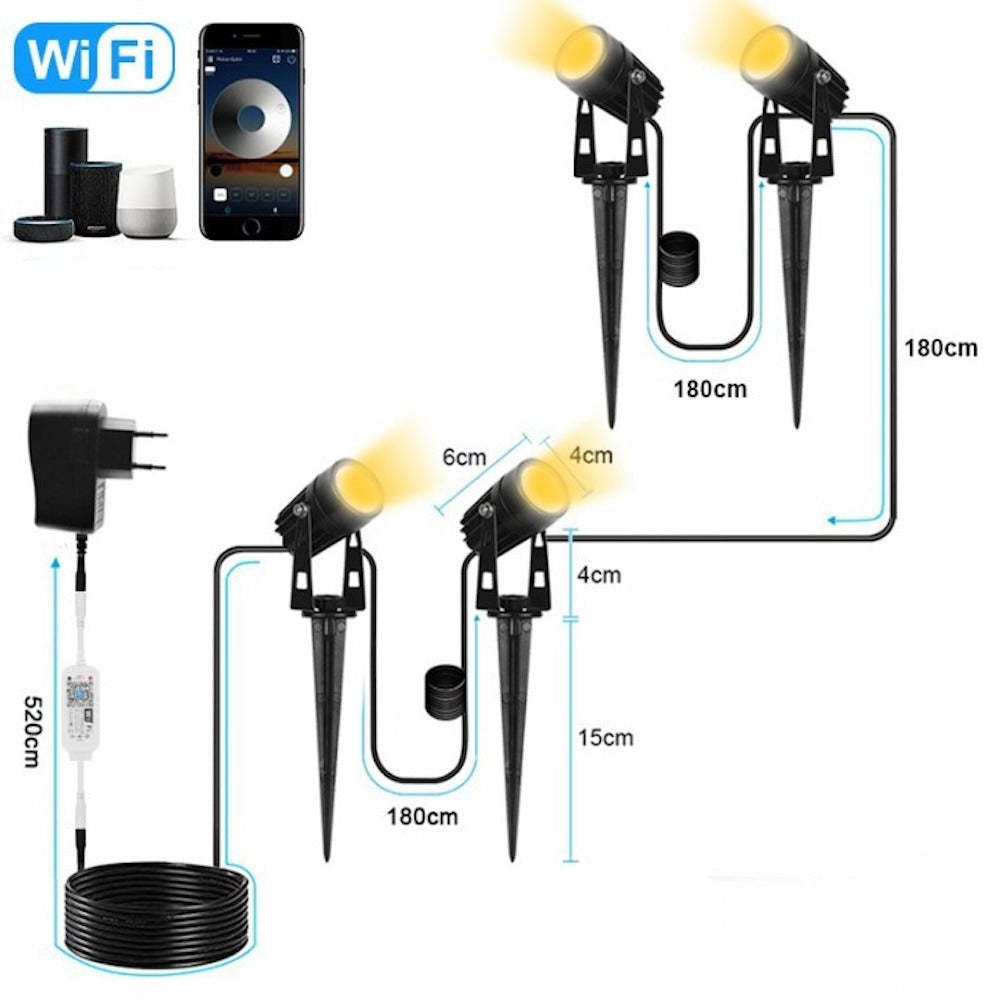 Outdoor 12V Lawn Lamp With Wireless Control-LED Solar Fairy Lights