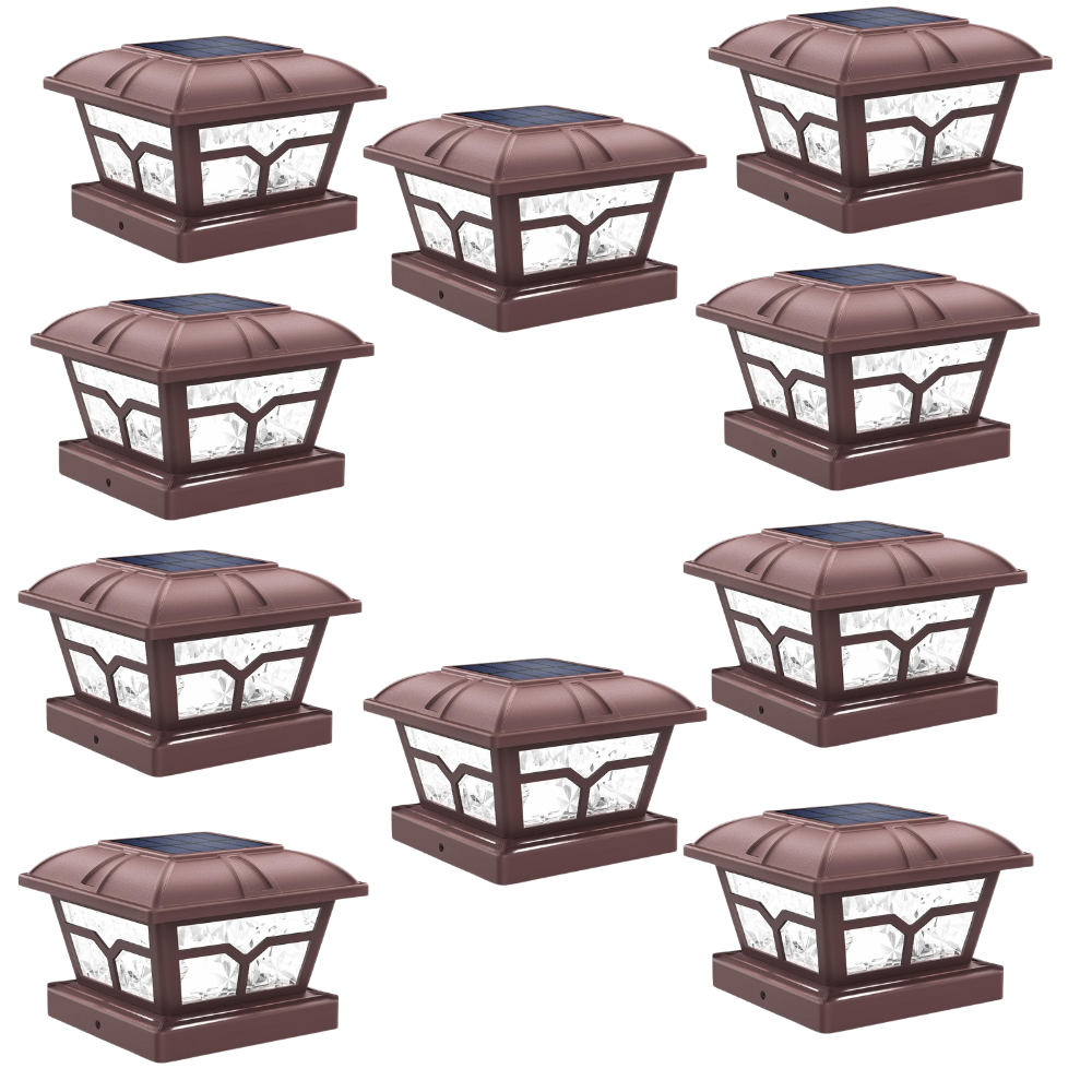 Dual Color Solar Post Cap Lights For Outdoor Fence And Deck