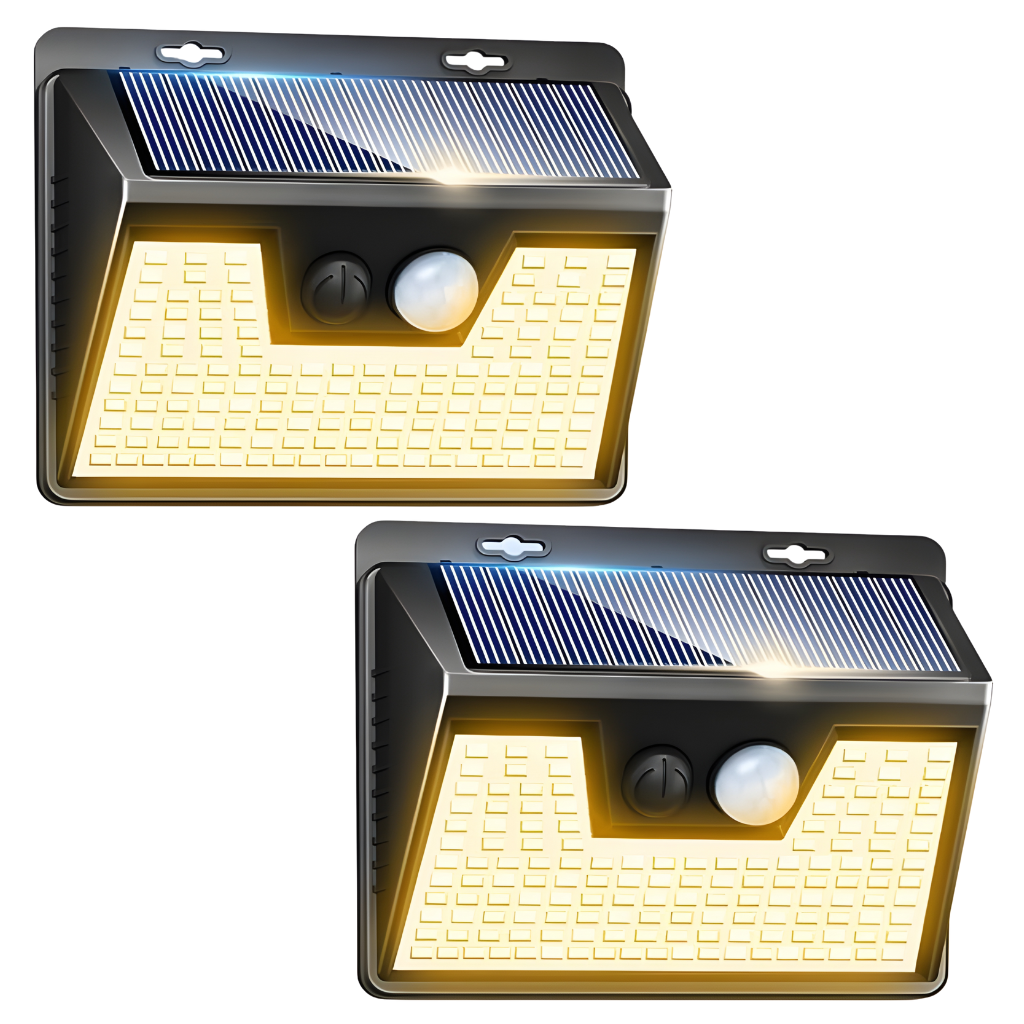 140LED Solar Security Fence Lights For Wall Garden Yard Outside