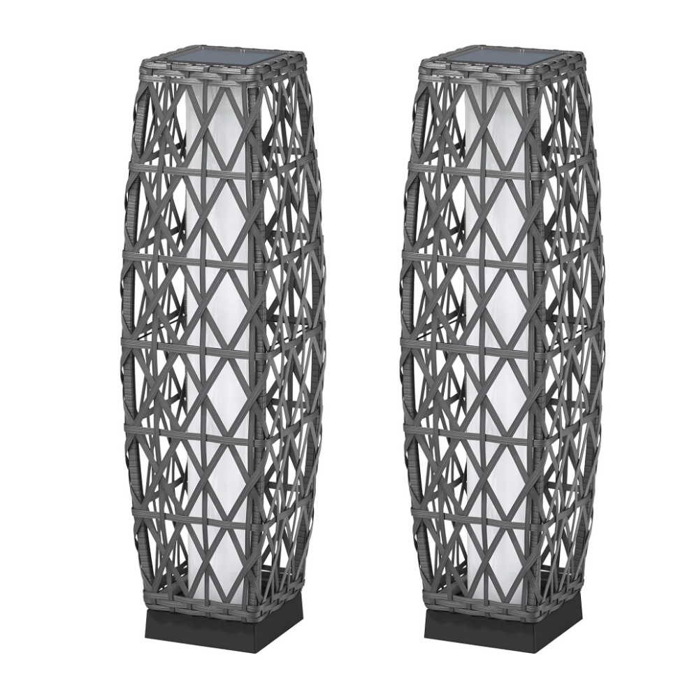 Outdoor Solar Wicker Floor Lamp
