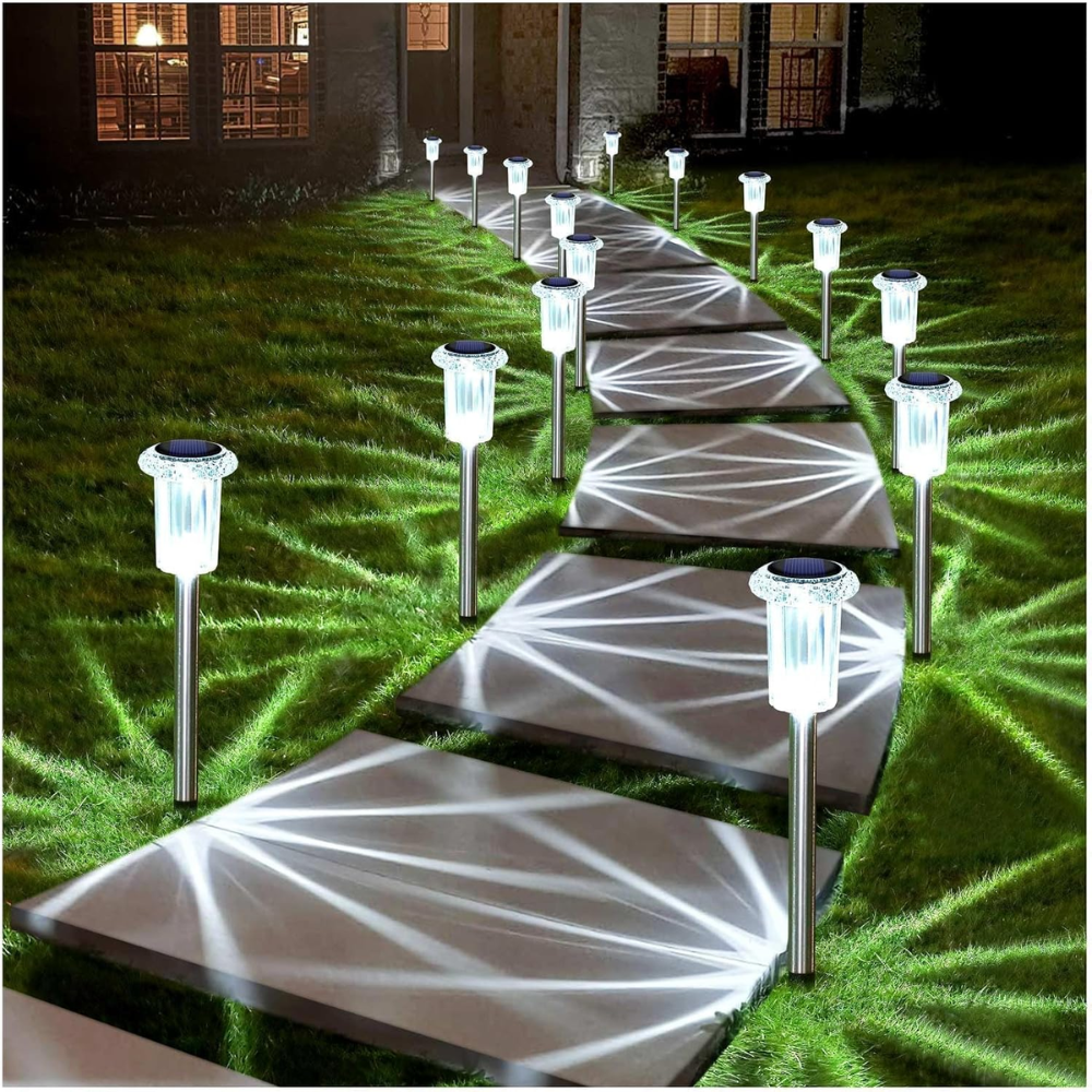 Pack Of 10 Solar Pathway Lights Outdoor Waterproof LED