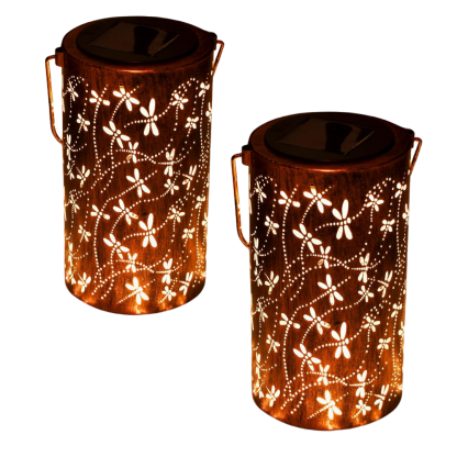 Dragonfly Metal Solar Garden Lantern