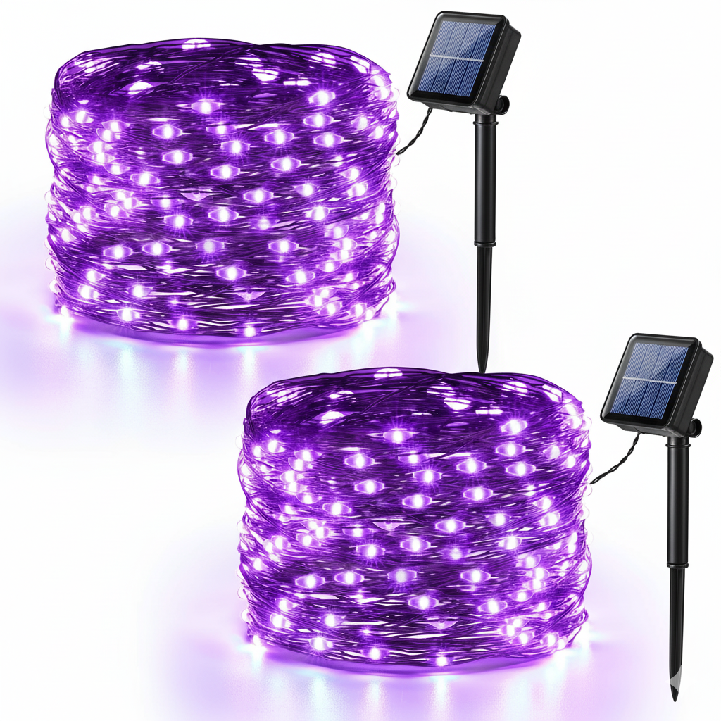 2 Pack Total 78FT 240 LED Solar Halloween Fairy Lights