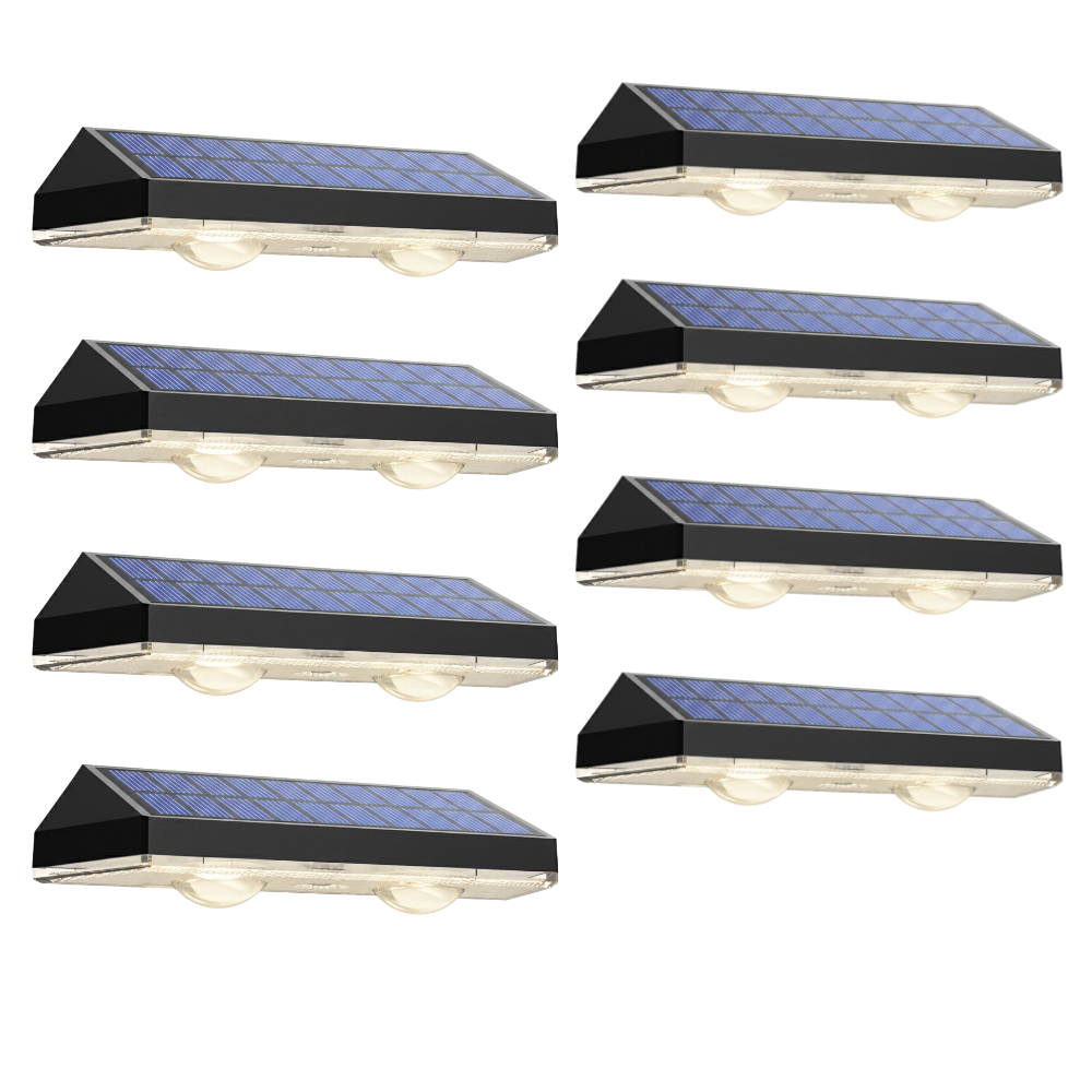 Solar Powered Outdoor Fence Lights With 3 Lighting Modes