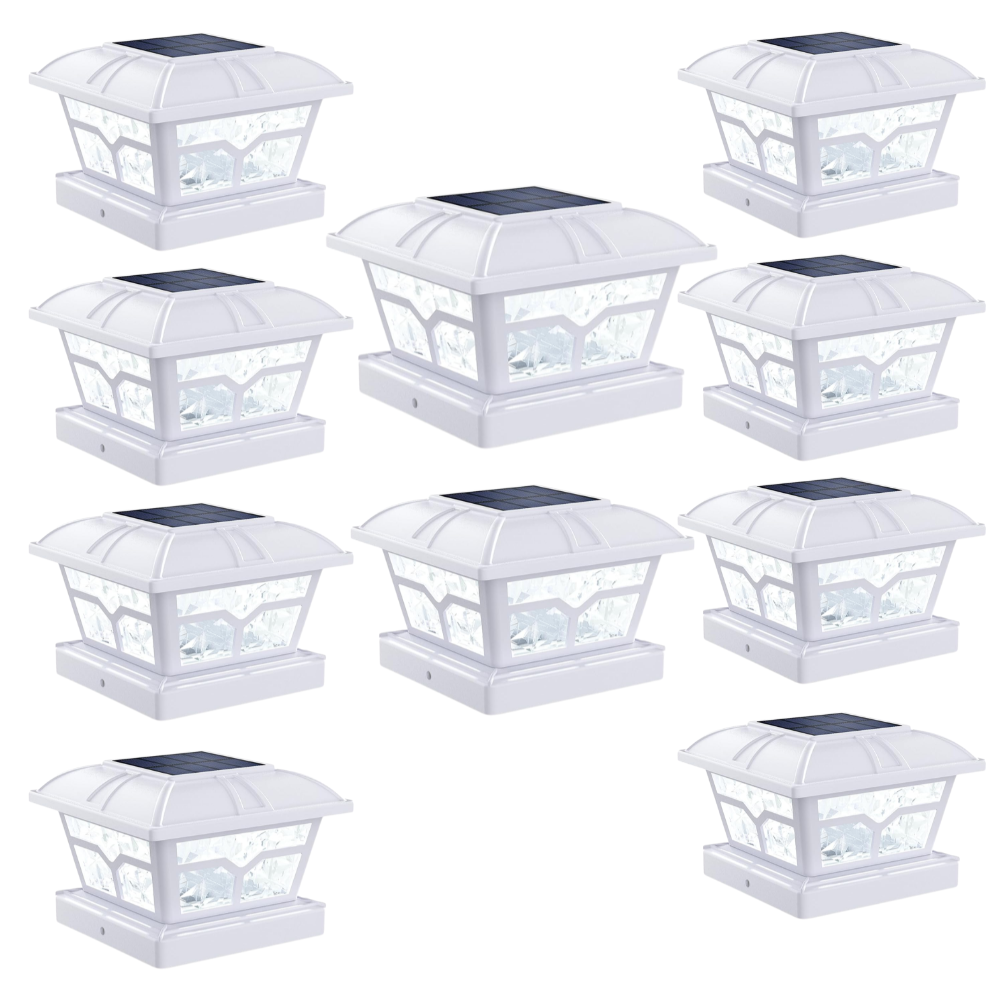 Dual Color Solar Post Cap Lights For Outdoor Fence And Deck