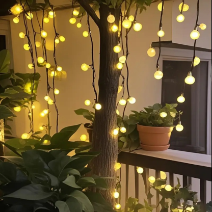 Solar Outdoor LED Ball String Lights
