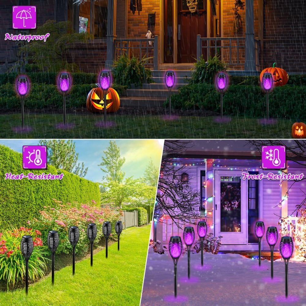 Halloween Solar Torch Lights for Outdoor Garden Path Decor