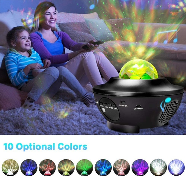 Starry Night Light Galaxy Projector With Bluetooth Speaker-LED Solar Fairy Lights