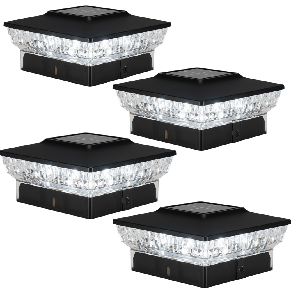 Flickering Flame Solar Post Cap Lights for Outdoor Deck and Fence