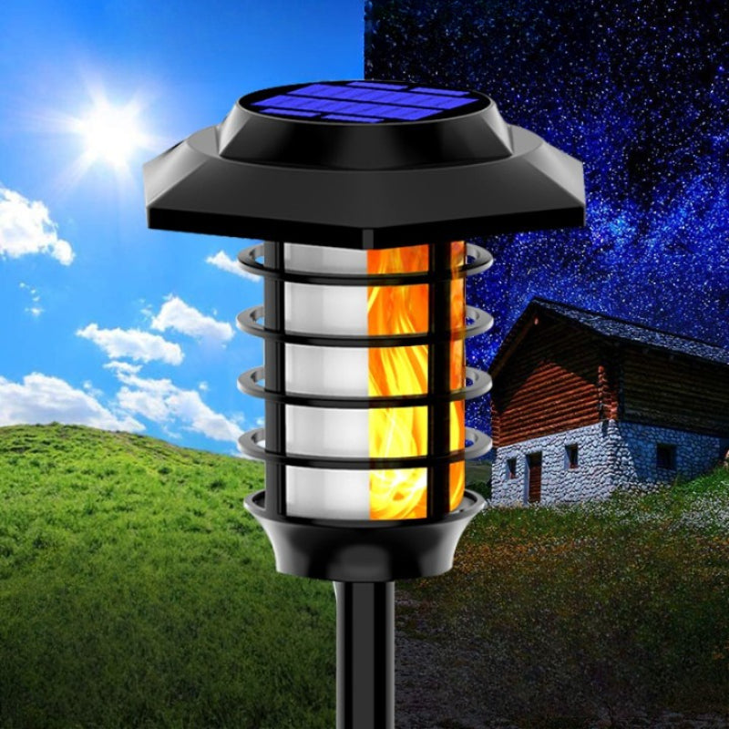 2 IN 1 LED Solar Flame Torch Lamp-LED Solar Fairy Lights