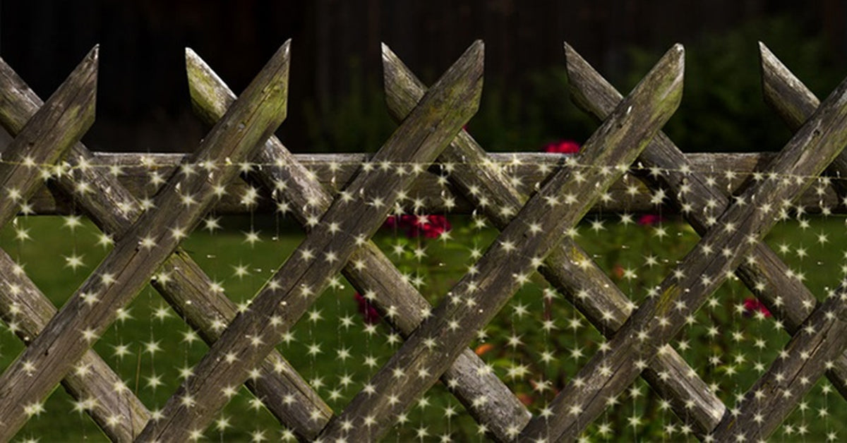 10Ft. 300-LED Warm White String Curtain Light Upgraded-LED Solar Fairy Lights