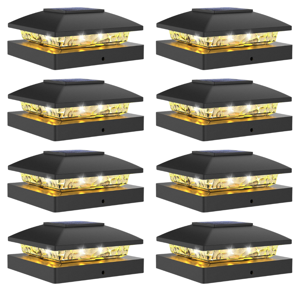 Solar Powered Waterproof Post Cap Lights For Fence And Deck