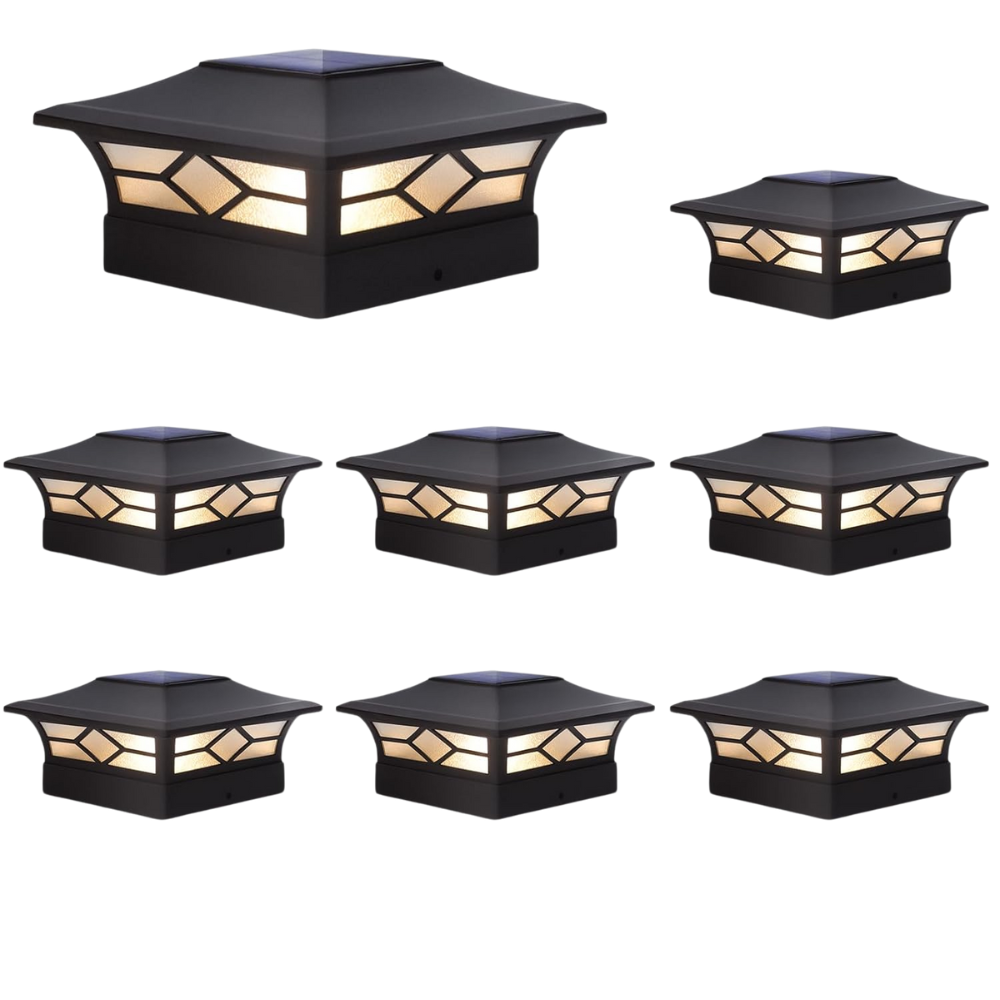 Waterproof Solar Powered Post Cap Lights For Outdoor Deck