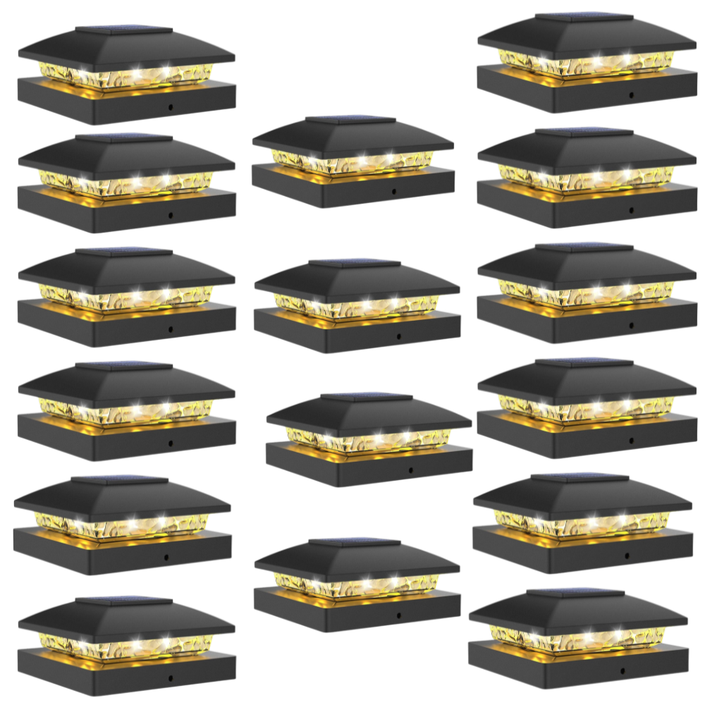 Solar Powered Waterproof Post Cap Lights For Fence And Deck