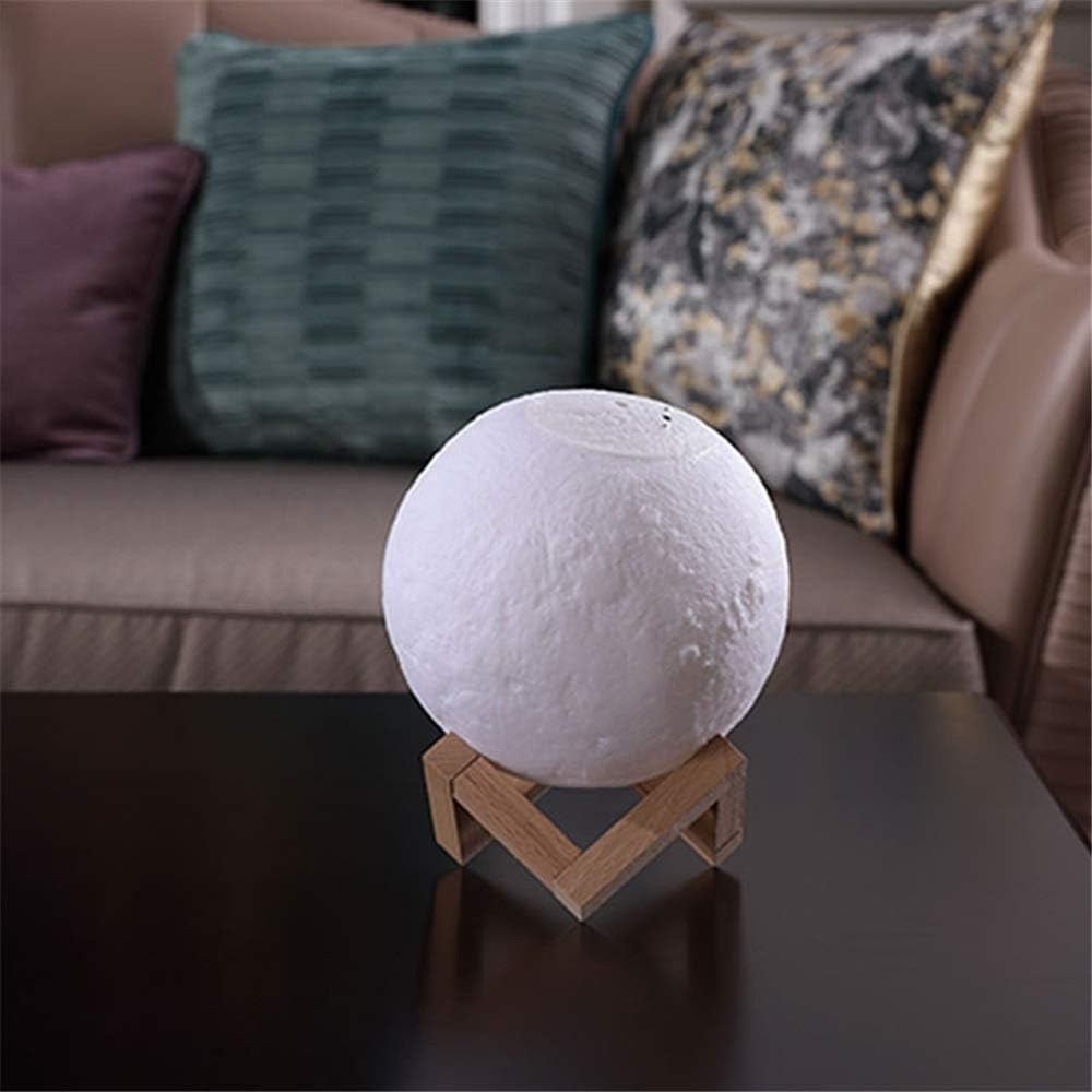 3D Moon With Wooden Stand Lamp-LED Solar Fairy Lights