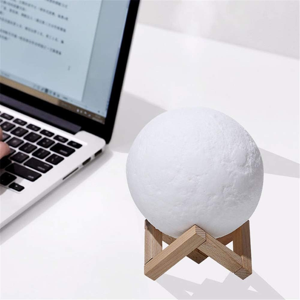 3D Moon With Wooden Stand Lamp-LED Solar Fairy Lights