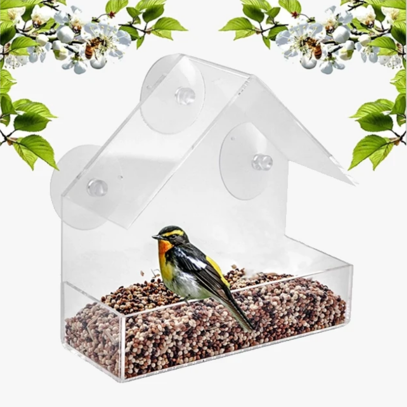 Smart Window Bird Feeder-LED Solar Fairy Lights