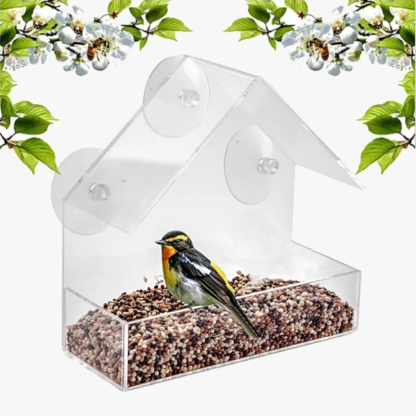 Smart Window Bird Feeder-LED Solar Fairy Lights