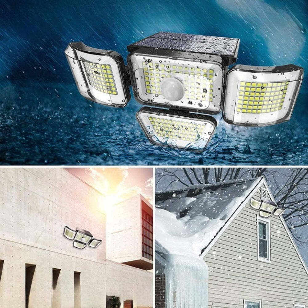 4 Heads Motion Sensor Solar Wall Lamp-LED Solar Fairy Lights