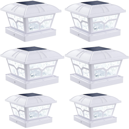 Dual Color Solar Post Cap Lights For Outdoor Fence And Deck