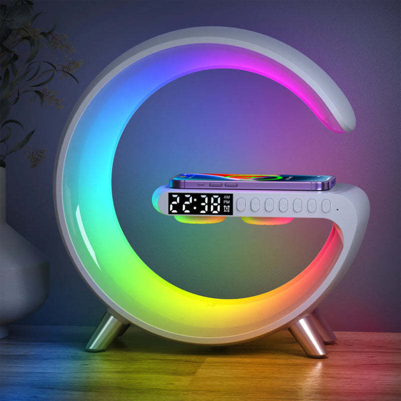 4 In 1 LED Alarm Clock Night Light with Wireless Charger And Speaker-LED Solar Fairy Lights