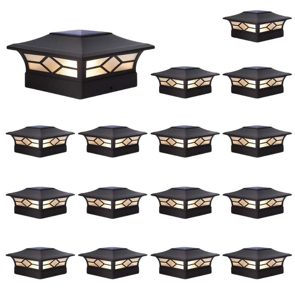 Waterproof Solar Powered Post Cap Lights For Outdoor Deck